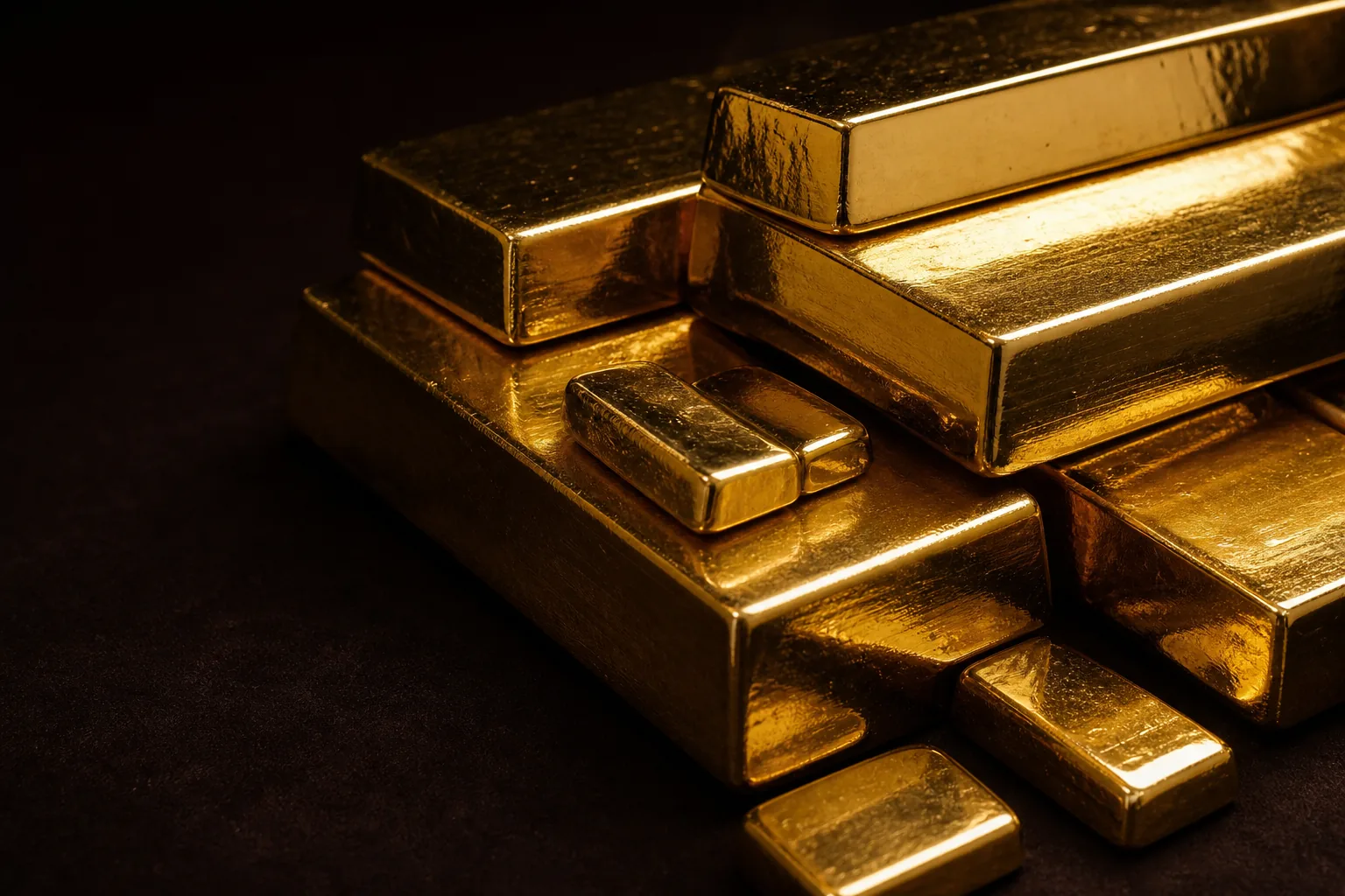 Gestapelte Goldbarren